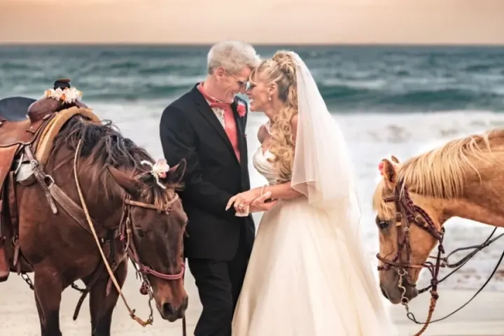 a man riding a horse